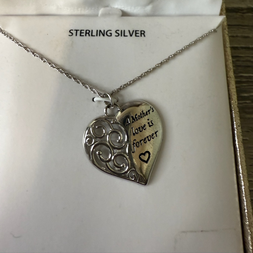 Believe By Brilliance Mothers Love Sterling Silver Heart Necklace 20$